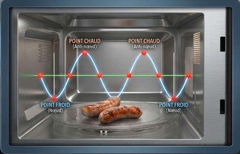 Schéma de fonctionnement d'un micro-ondes