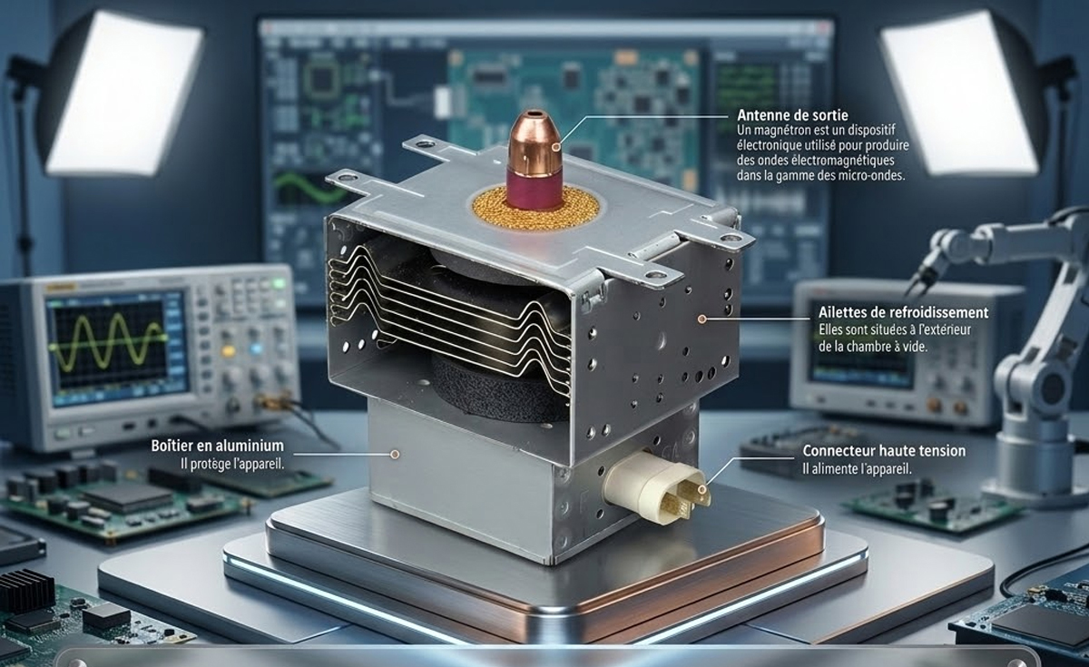 Détail d'un magnétron technique